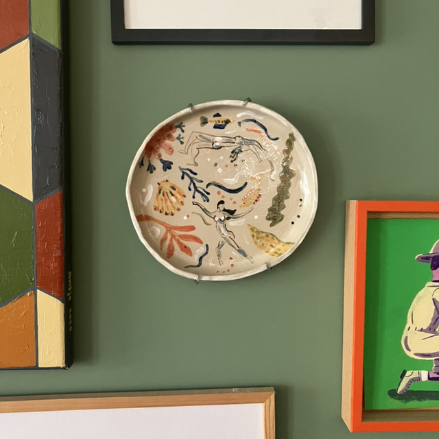 Small plate with swimming ladies