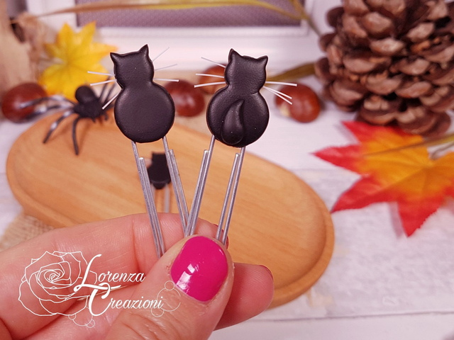 Segnalibro gatto nero con baffi 