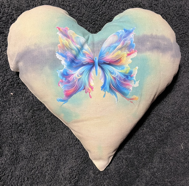 Hand tie dye cushion with butterfly 