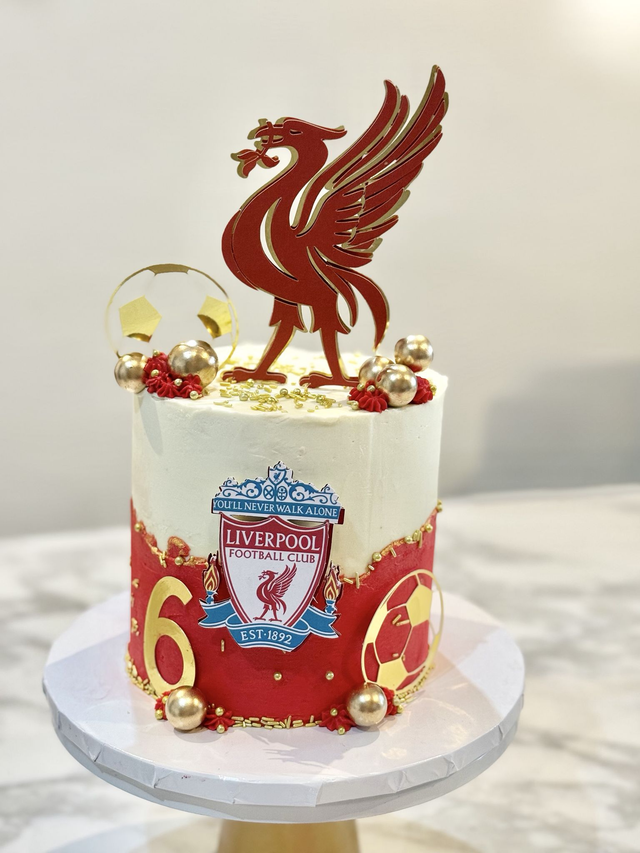 Red Liverpool Football Birthday Cake