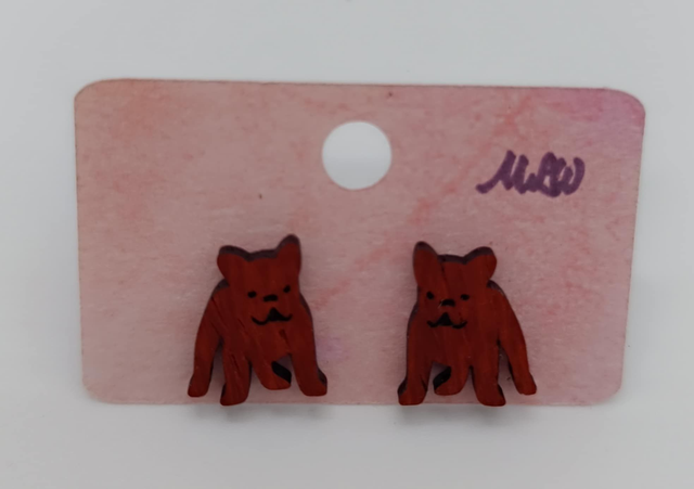 Puces d'oreilles en bois Chien