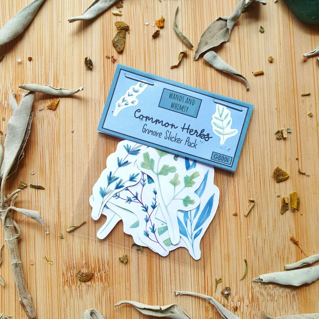 Grimoire Sticker Pack - Common Herbs