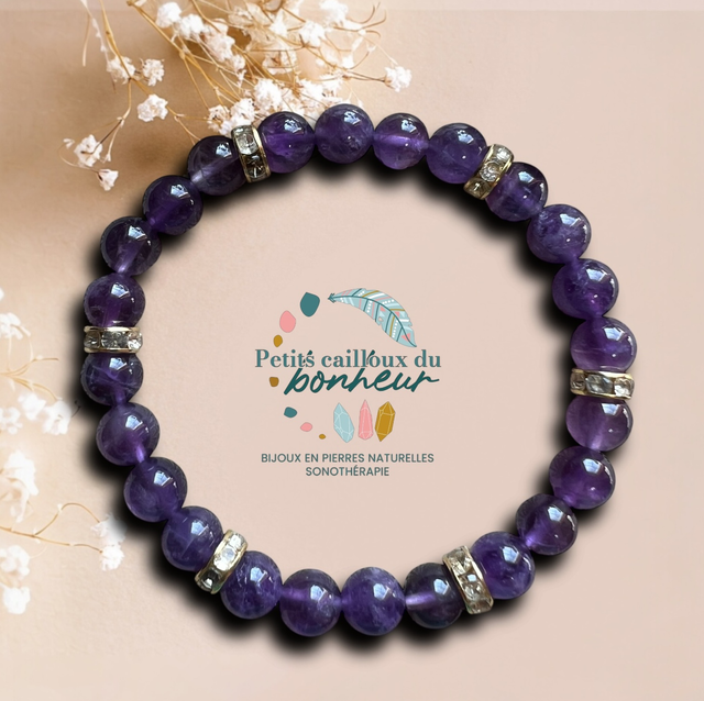Bracelet en Améthyste  – pierre de sérénité et d’intuition
