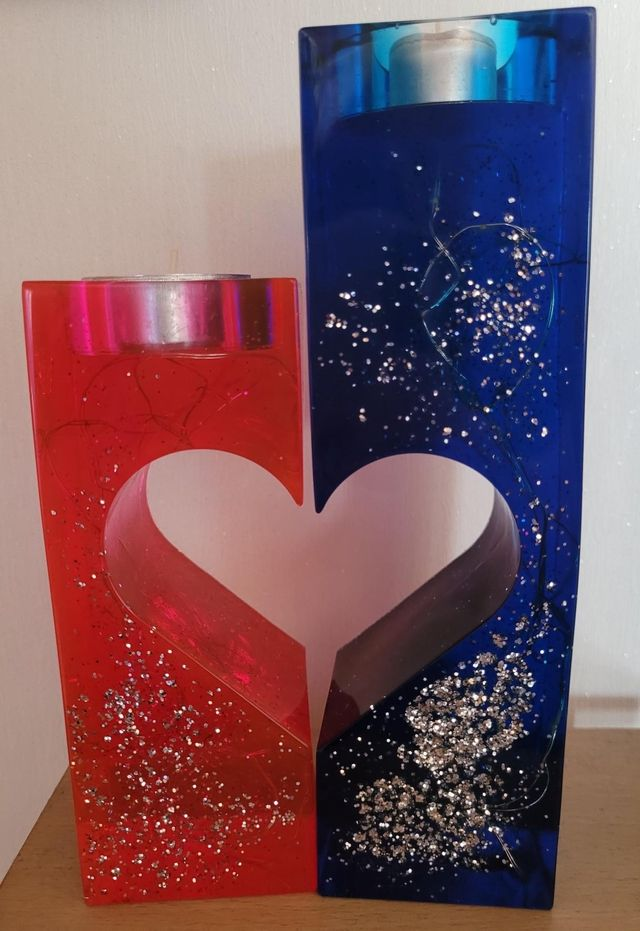 Teelichtständer "Leuchtendes Herz" , UNIKAT