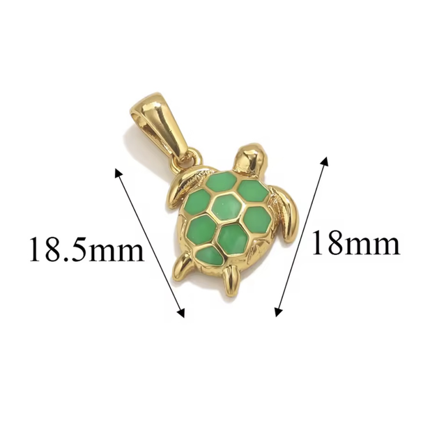 Charm tartaruga smaltata gold 
