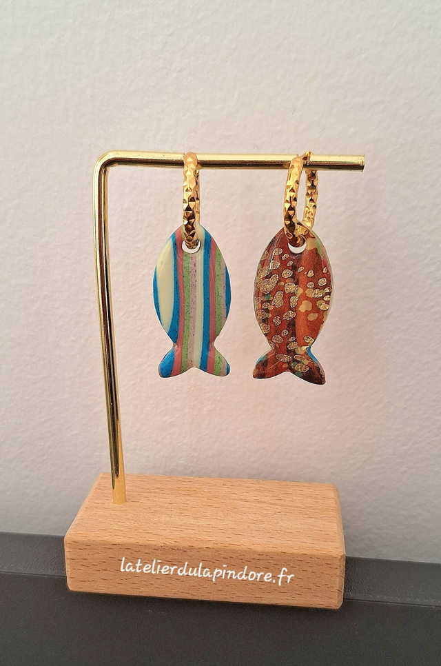 Pampilles réversibles Poisson (vendues sans créoles)