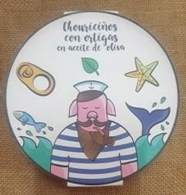 Chouriciños con Ortigas en aceite de oliva .CASA DA AVOA