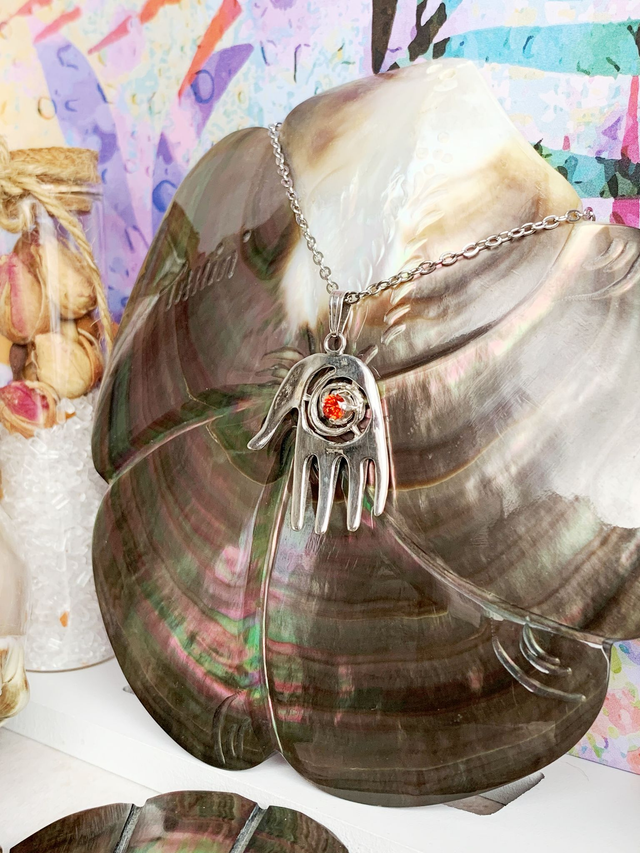 Mano - Pendentif main en argent 925 et oxyde de zirconium