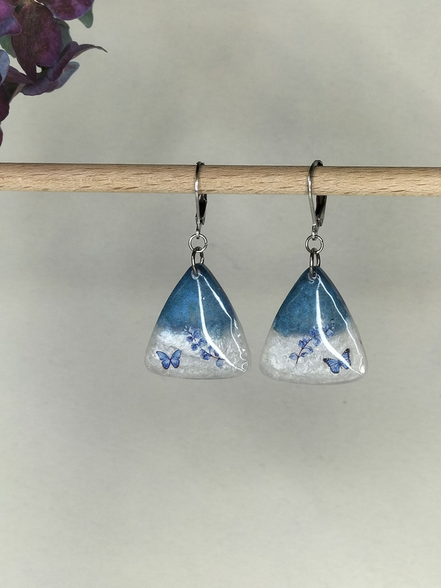 Boucles triangulaires &quot;doux ciel bleu&quot;