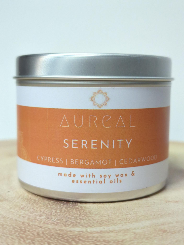 Aureal Serenity Cypress, Bergamot &amp; Cedarwood soy wax &amp; essential oil candle