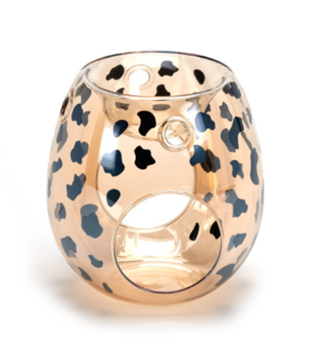Handblown Glass Wax Melt Tealight Burner (Cheetah) 