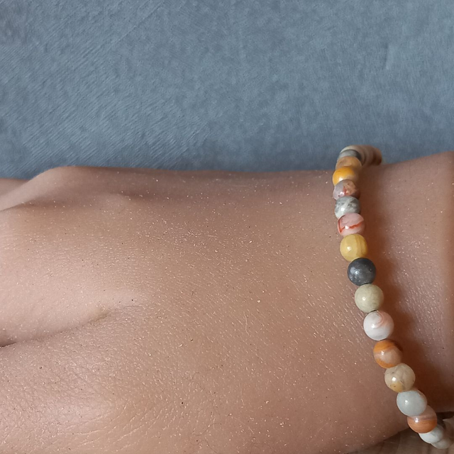 Bracelet ajustable en Agate crazy lace