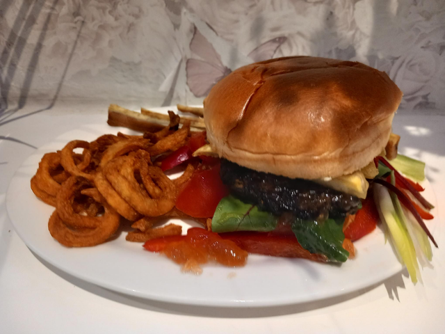 Jerk Burger  and Fries free drink  included 