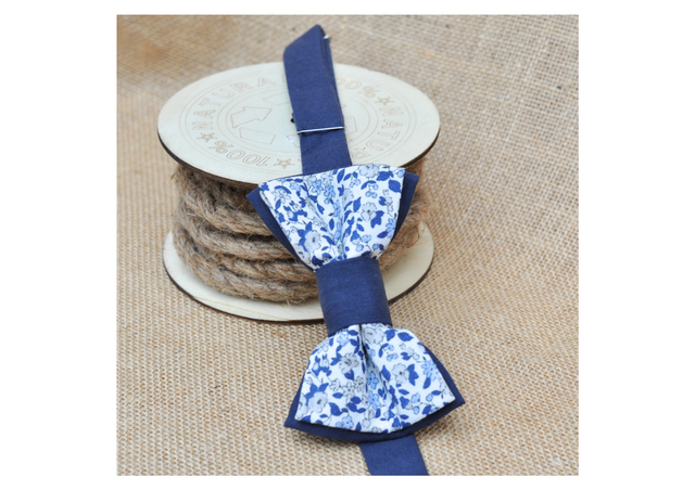 Noeud pap - fleuri bleu