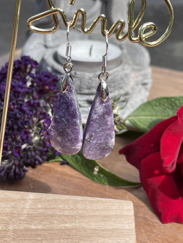 🧚‍♀️Boucles d'oreilles LEPIDOLITE 