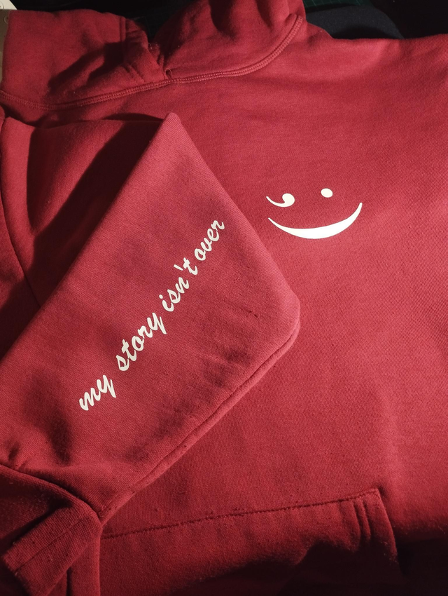 Semicolon smile my story isn't over hoody 