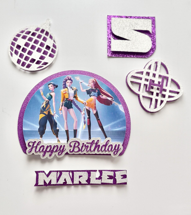 Personalised K-pop Demon Hunters Cake toppers