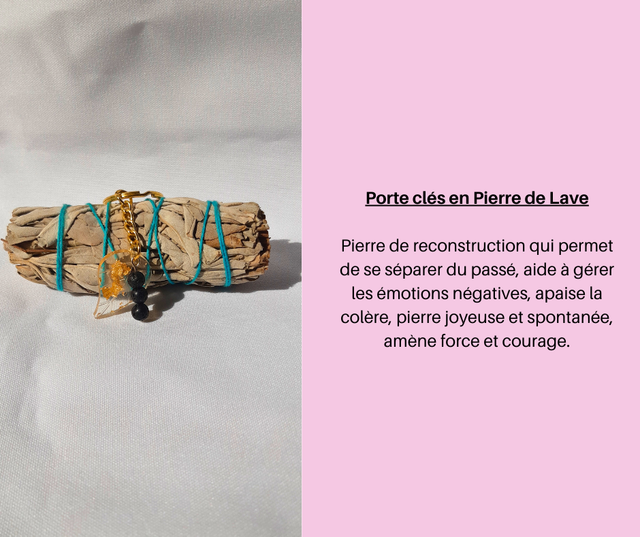 6- Porte Clés en Pierre de Lave