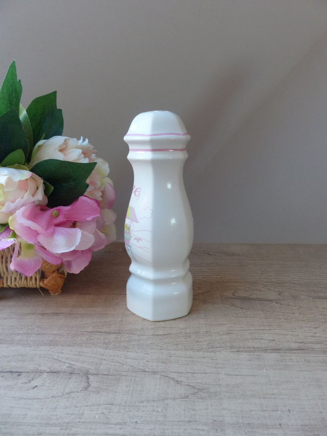 Sucrier Saupoudreuse en Céramique Décor Kiosque Marchande de Fruits Vintage Décoration bar, bistrot, crêperie, cuisine, salon de thé