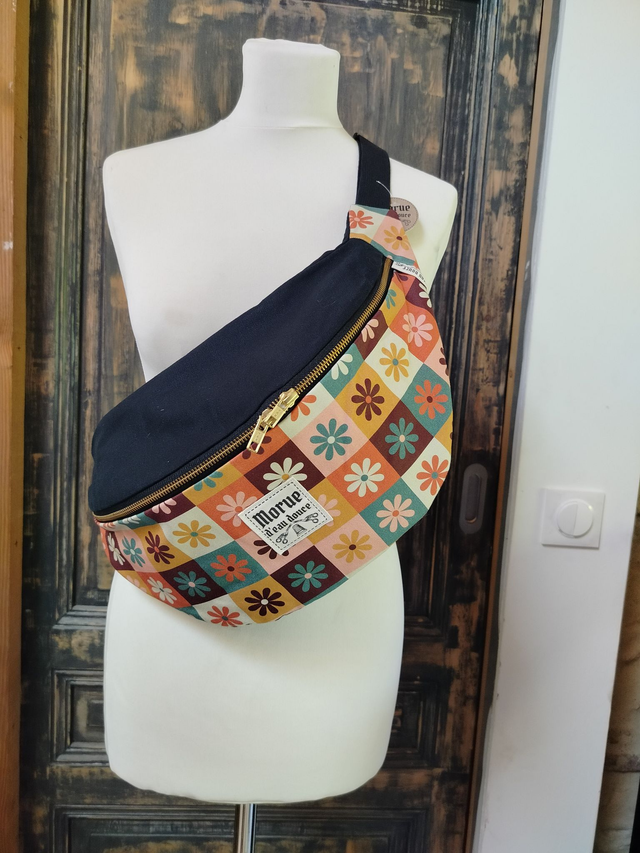 Sac banane XXL  retro floral color