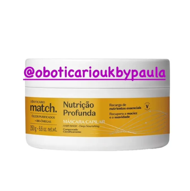 Match Máscara Nutrição Profunda 250g O Boticário * Fonte De Nutrição