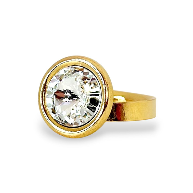 Ring RIVOLI ROLL, Crystal, vergoldet