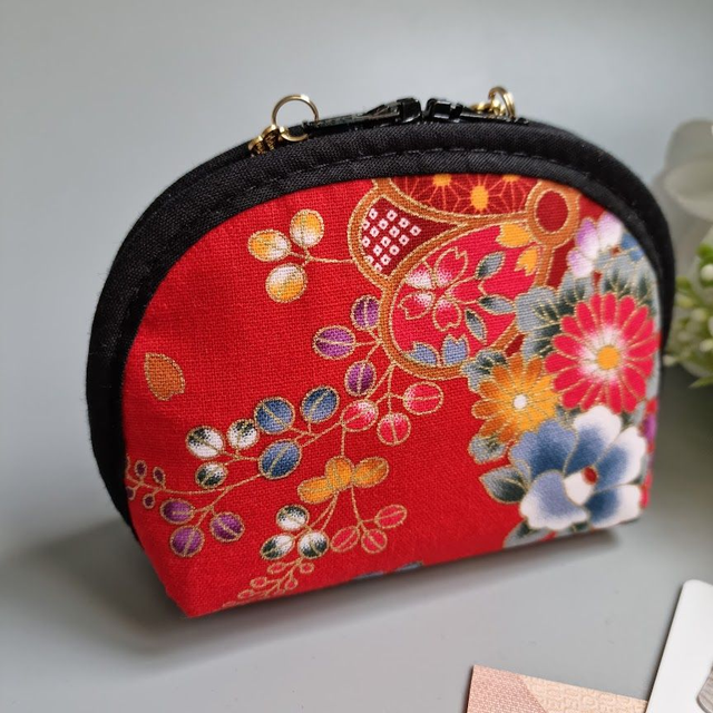 Porte-monnaie arrondi "Kaori" rouge