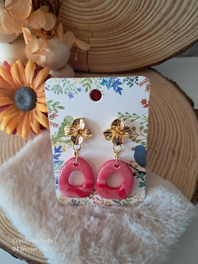 Boucle d’oreille Aurore Rosée