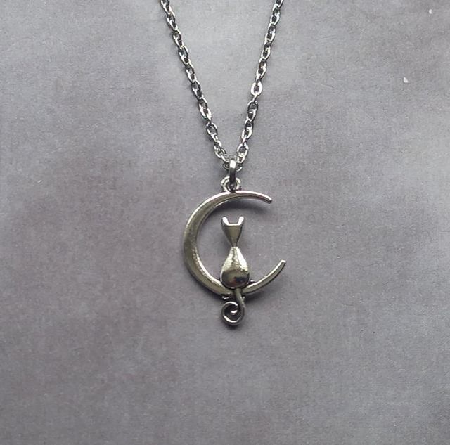 Cat in the Moon Necklace 