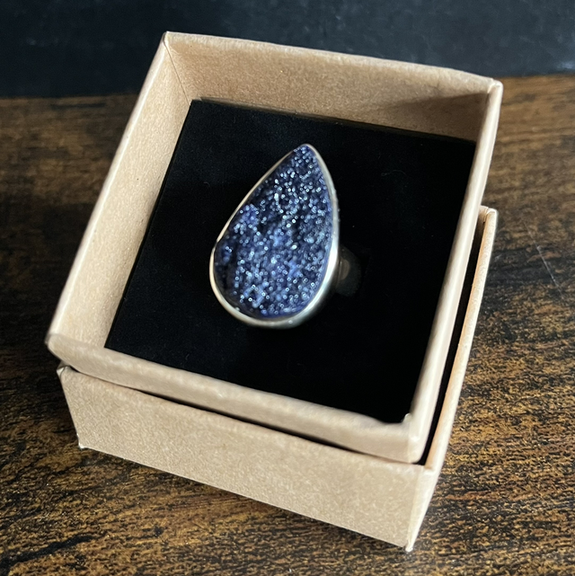 Bague en argent et Azurite - Taille 56