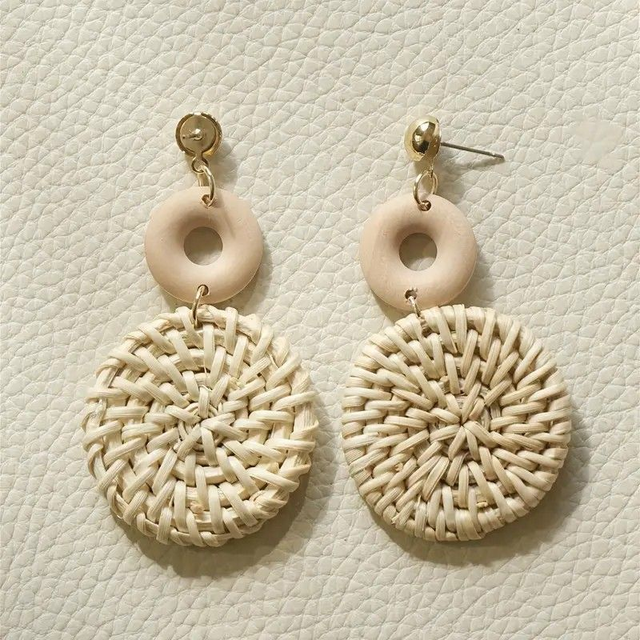 Boucles d'oreilles bohèmes tressées naturelles