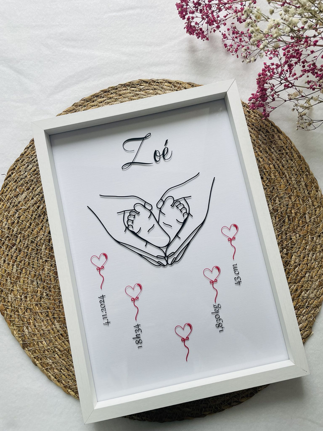 Cadre naissance personnalisable (mixte)