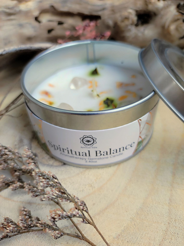 Bougie "Équilibre Spirituel" Cristal de Roche et Jasmin