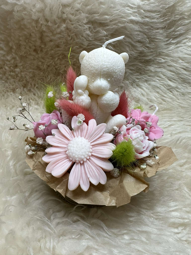 Bouquet de fleurs en cire éternel