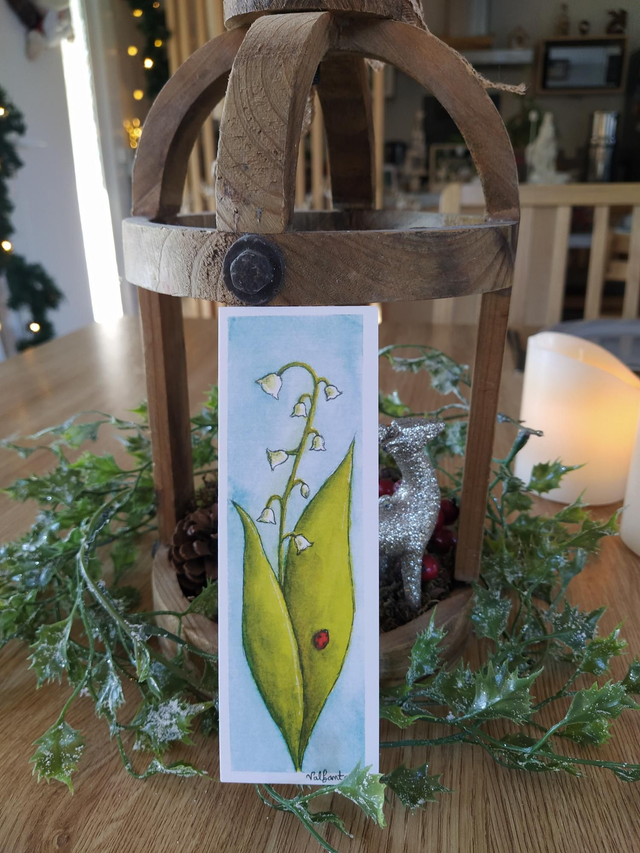 Marque Pages "Muguet", 5 x 15cm