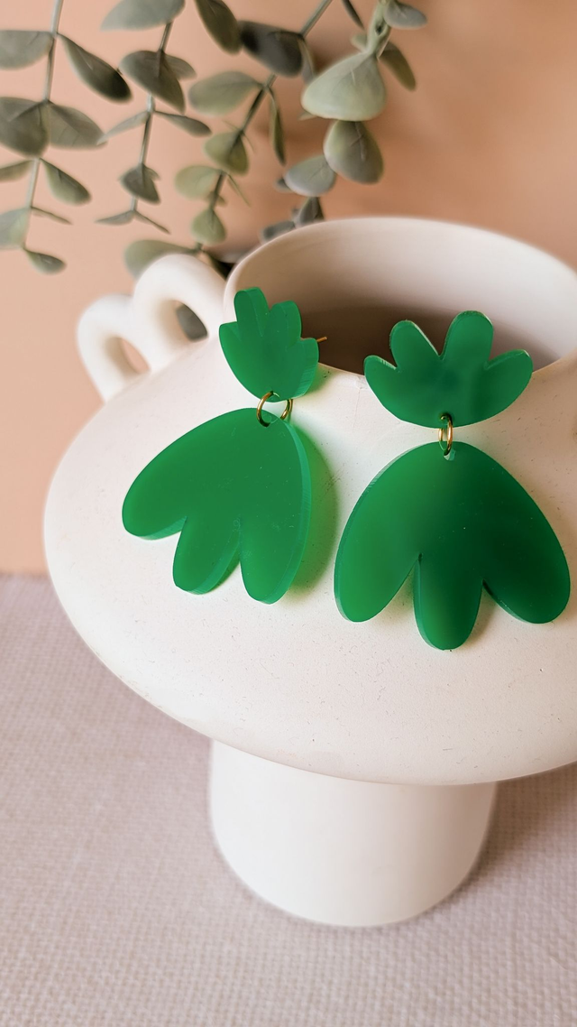 Boucles d&#039;oreilles vertes en plexi