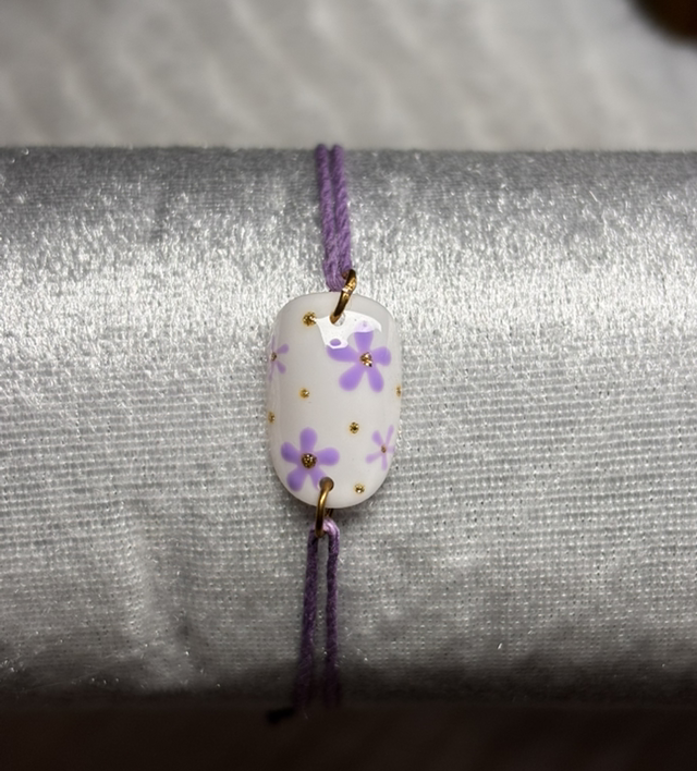 Bracelet fleurs violet