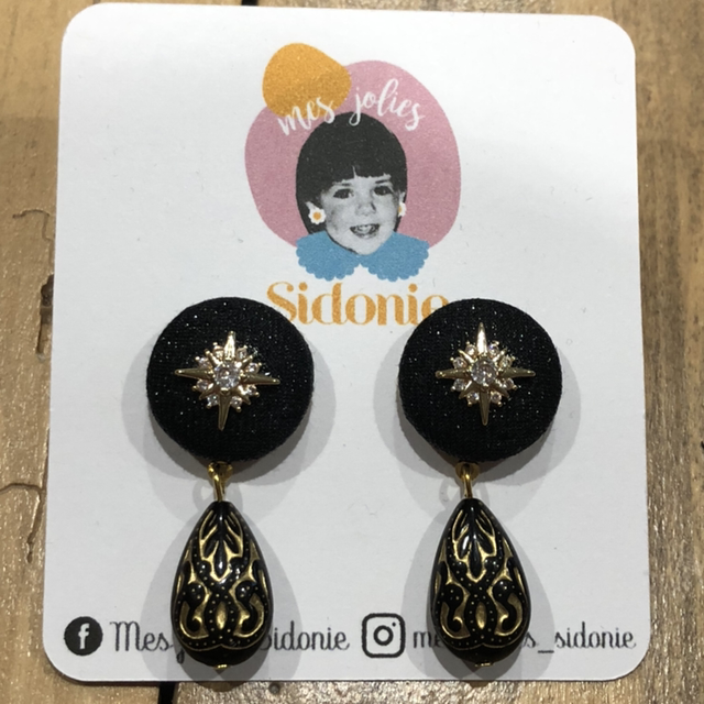 Mini Sidonie noire baroque étoile 