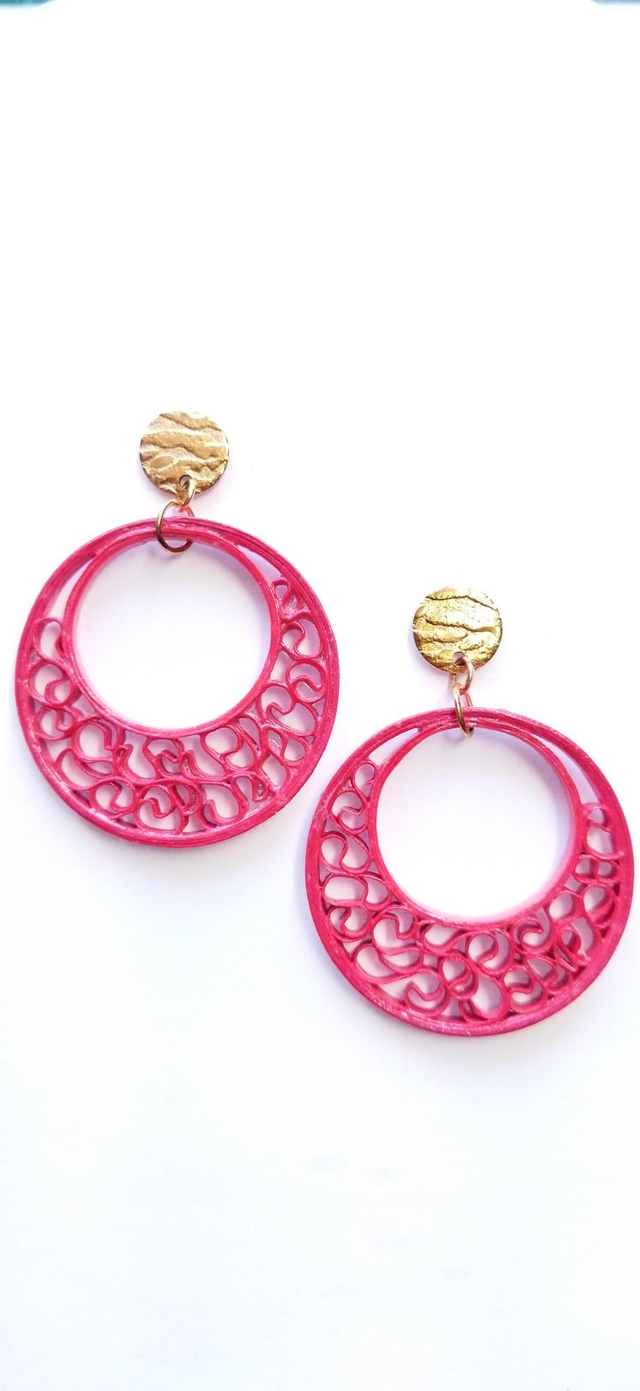 Créoles dentelles rouge