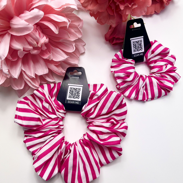 Haargummi pink weiß gestreift