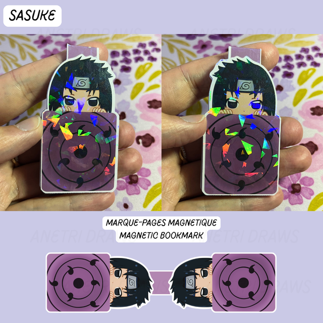 Marque-pages magnétique holographique Naruto | Sasuke