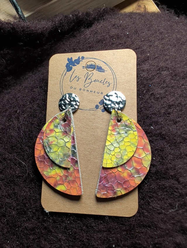 Boucles d'oreilles Ama jaune orangé a021