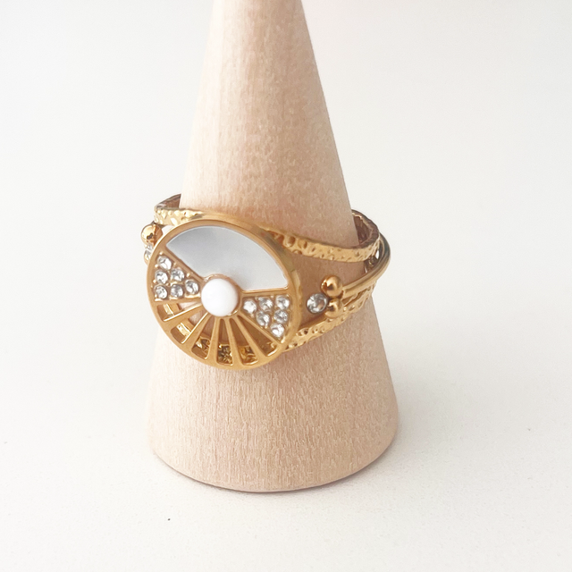 Bague doré éclat soleil 