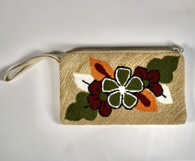 Pochette beige végétale 