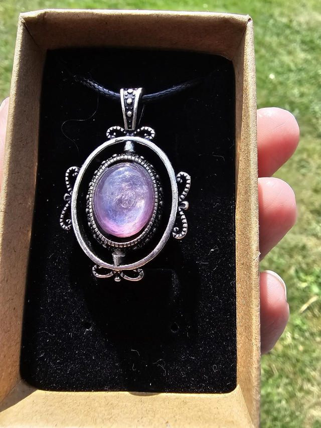 Purple mica swivel necklace