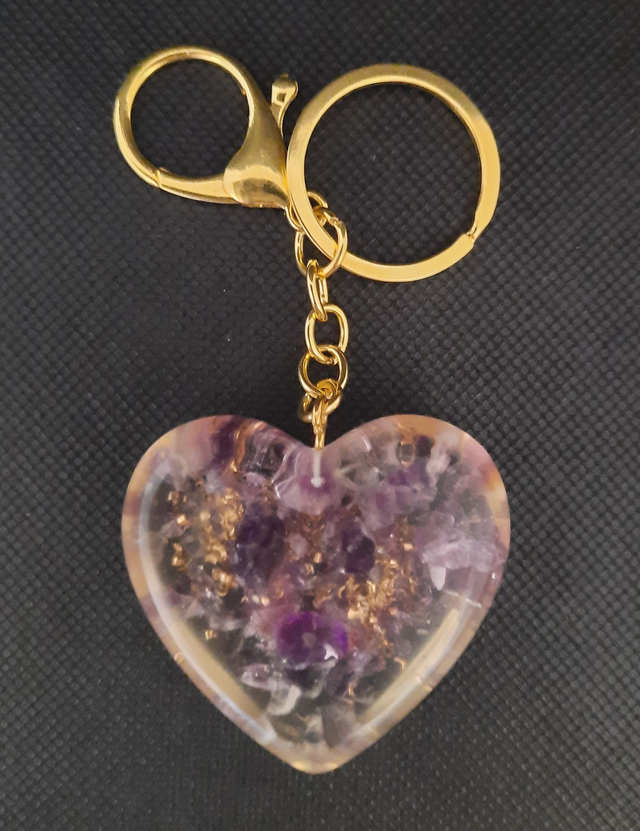 Bijou de Sac Coeur Orgonite Améthyste