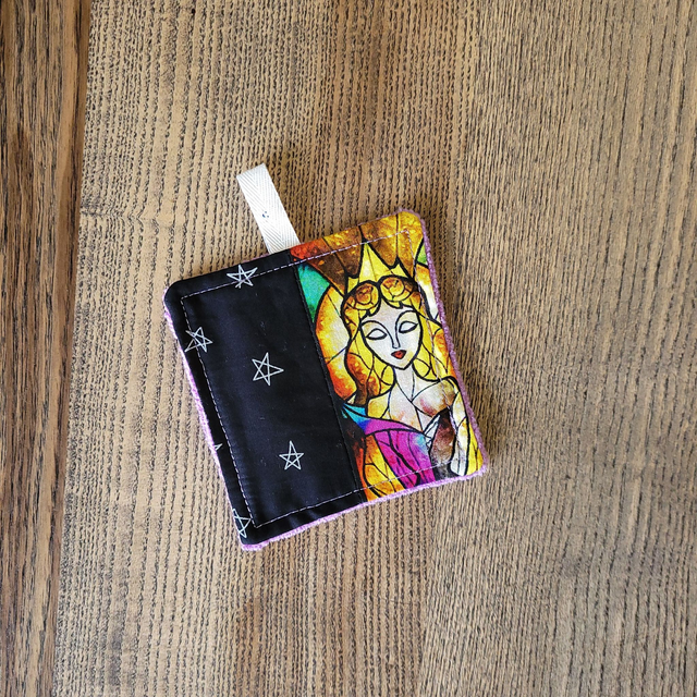 Coton lavable carré : Princesse, étoile, violet