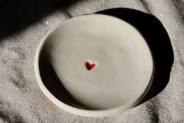 Coupelle petit cœur rouge 