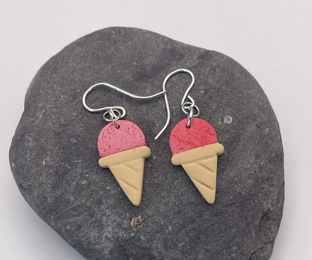 Strawberry ice cream cone dangles