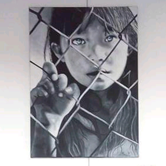 "La réfugiée" 50X70cm